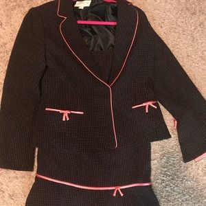 Black and pink skirt suit
